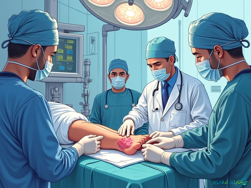 إجراءات علاج الغرغرينا لمرضي السكري بدون بتر لمواطني دولة الإمارات 2026 مع الدكتور بي في تايلاند